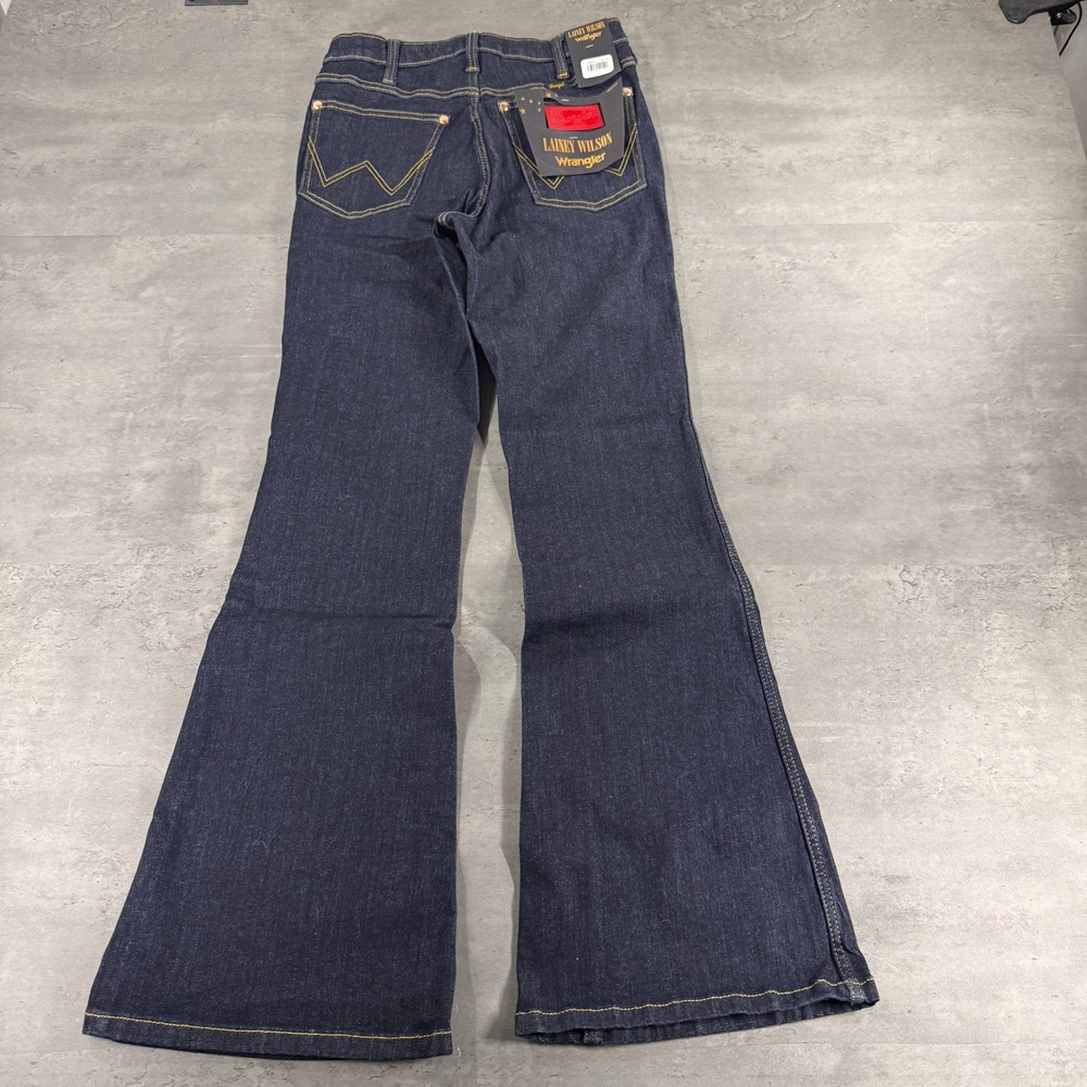 Wrangler Jeans 28x32 Lainey Wilson Flare Bell Bottom Dark Wash Stretch Denim